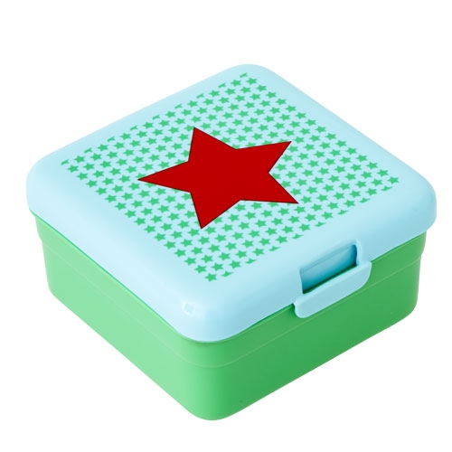 Kids Small Lunch Box with Boy Star Print - Green & Turqouise 