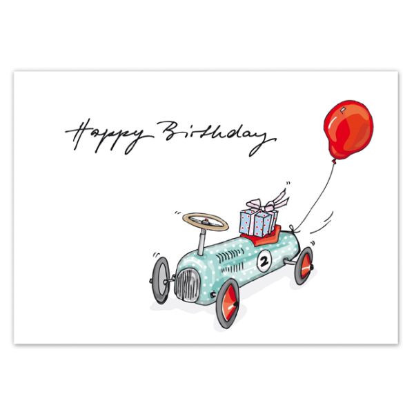 Postkarte Wagen Birthday 