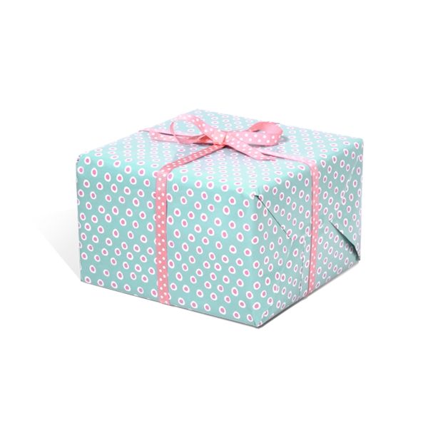 Geschenkpapier Tupfer Türkis Rosa 