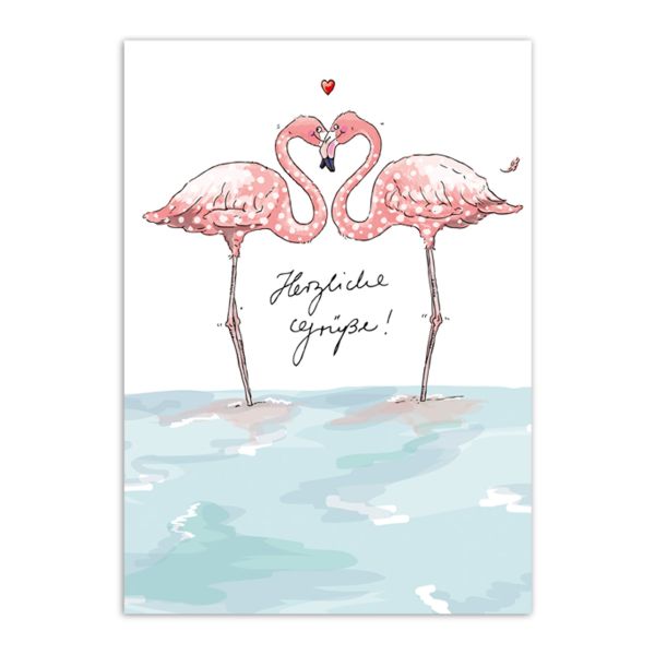 Postkarte Flamingo 