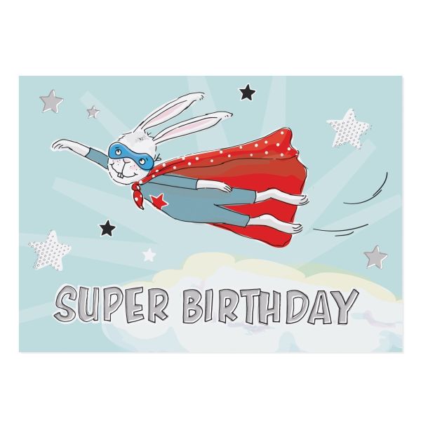 Postkarte Super-Birthday 