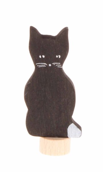 Steckfigur Katze schwarz 