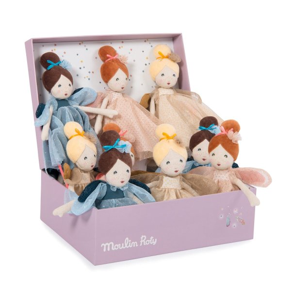 9 kleine Puppen in Ausstellbox 